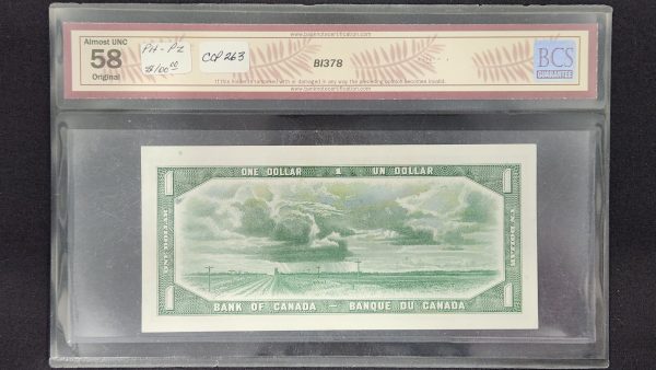 Canada $1 1954 Devil Coyne-Towers F/A - BCS AU58 - Image 2